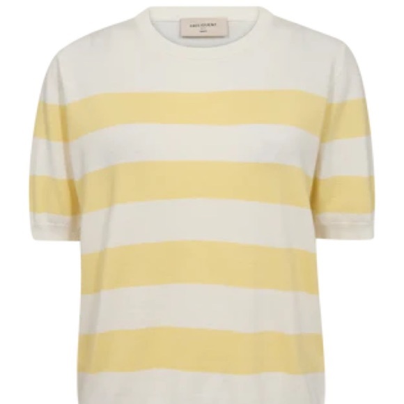 SPORTMAX by Max Mara Striped Knit Top Yellow & White Crewneck Size Medium - Picture 1 of 6